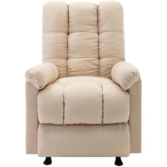 vidaXL Fauteuil de massage Crème Tissu