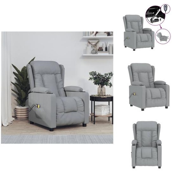 vidaXL Fauteuil de massage électrique Gris clair Tissu - Fauteuil de massage