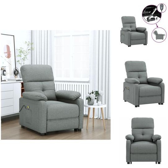 vidaXL Fauteuil de massage électrique gris foncé Tissu - Fauteuil de massage