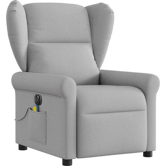vidaXL Fauteuil de massage électrique gris nuageux Tissu