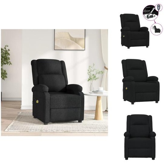 vidaXL Fauteuil de massage électrique noir tissu - Fauteuil de massage