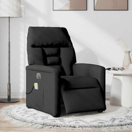 vidaXL Fauteuil de massage électrique noir tissu