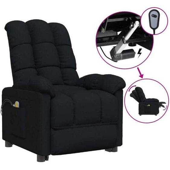 vidaXL Fauteuil de massage électrique noir tissu