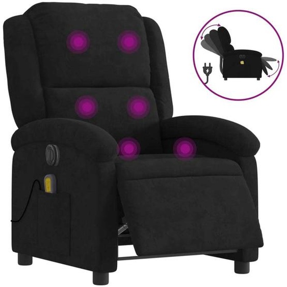 vidaXL Fauteuil de massage électrique noir velours