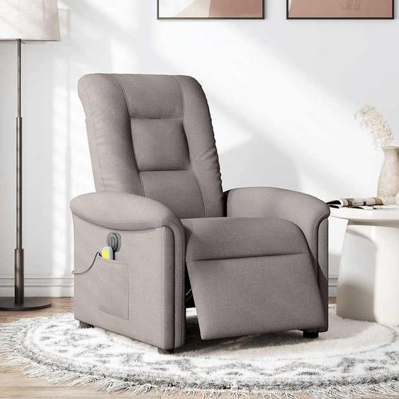 vidaXL Fauteuil de massage électrique Taupe Tissu
