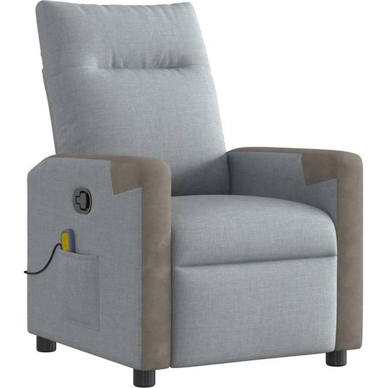 vidaXL Fauteuil de massage gris clair Tissu