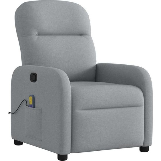 vidaXL Fauteuil de massage gris clair Tissu
