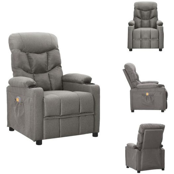 vidaXL Fauteuil de massage gris clair Tissu - Fauteuil de massage