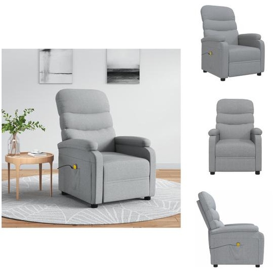 vidaXL Fauteuil de massage gris clair Tissu - Fauteuil de massage