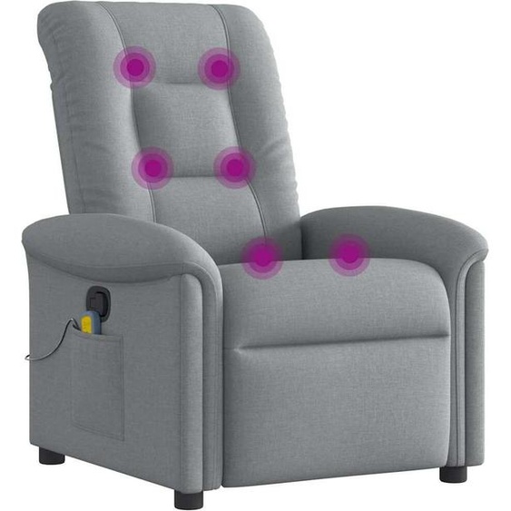 vidaXL Fauteuil de massage gris clair Tissu