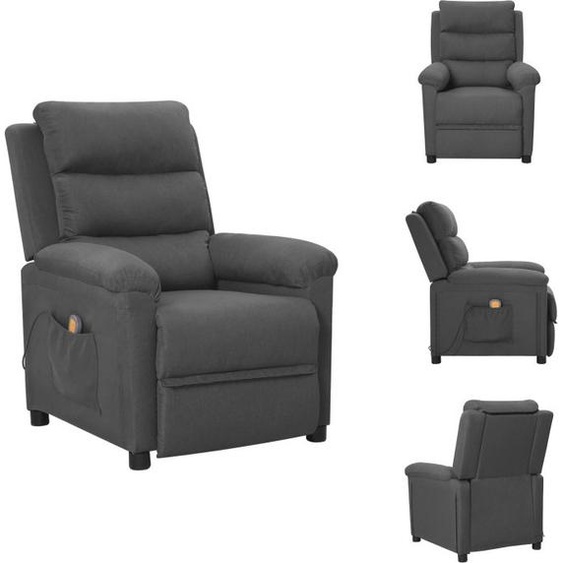vidaXL Fauteuil de massage gris foncé Tissu - Fauteuil de massage