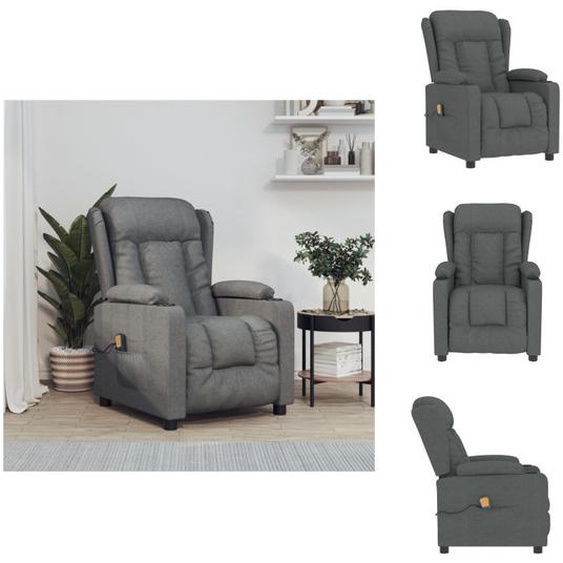 vidaXL Fauteuil de massage gris foncé Tissu - Fauteuil de massage