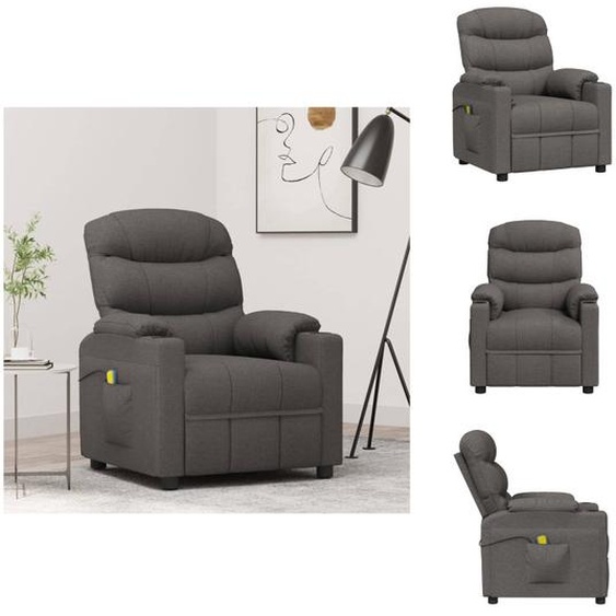 vidaXL Fauteuil de massage gris foncé Tissu - Fauteuil de massage