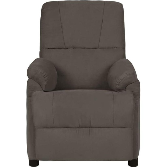 vidaXL Fauteuil de massage gris foncé tissu microfibre