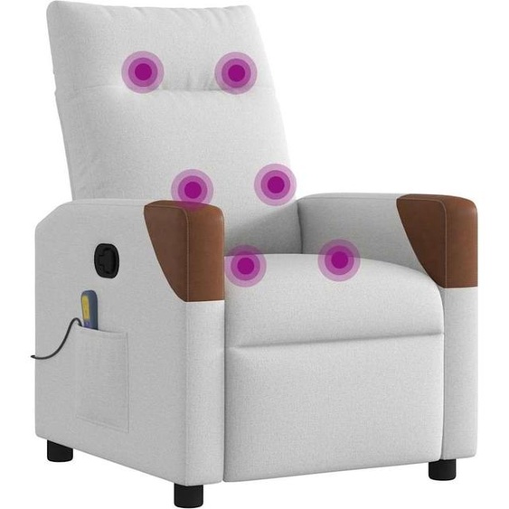 vidaXL Fauteuil de massage gris nuageux Tissu