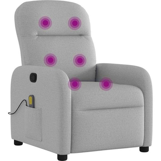 vidaXL Fauteuil de massage gris nuageux Tissu