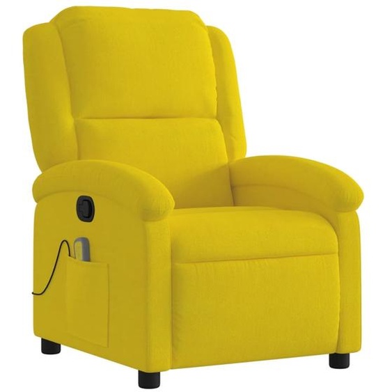 vidaXL Fauteuil de massage jaune velours