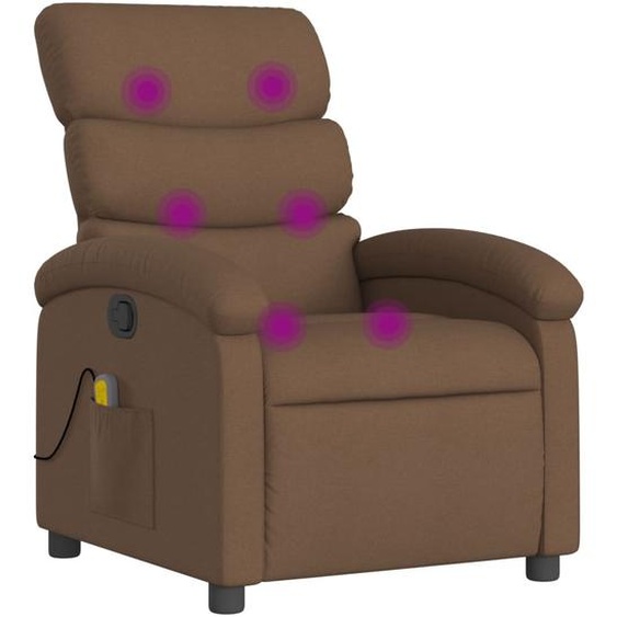 vidaXL Fauteuil de massage Marron Tissu