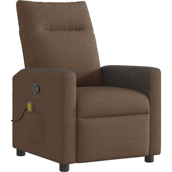 vidaXL Fauteuil de massage Marron Tissu