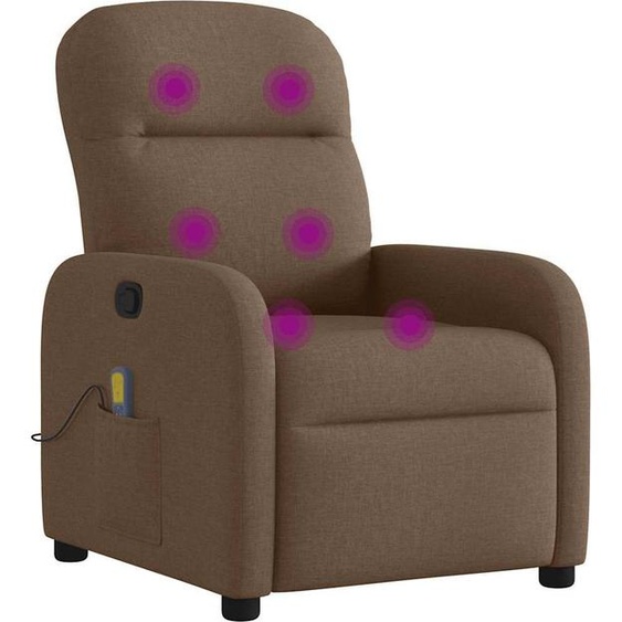 vidaXL Fauteuil de massage Marron Tissu