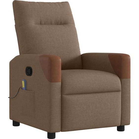 vidaXL Fauteuil de massage Marron Tissu