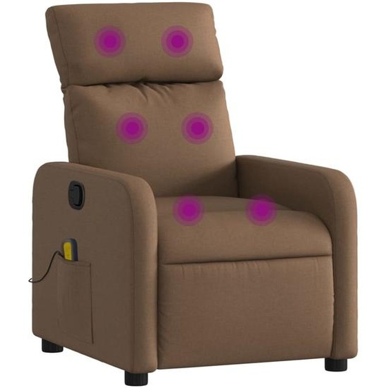 vidaXL Fauteuil de massage Marron Tissu