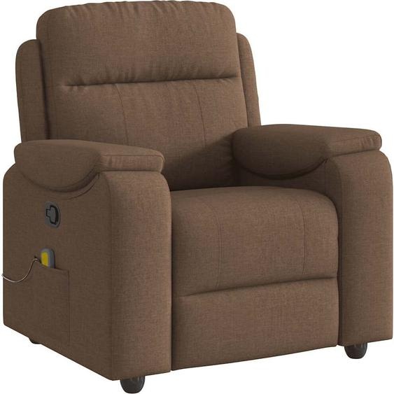 vidaXL Fauteuil de massage Marron Tissu