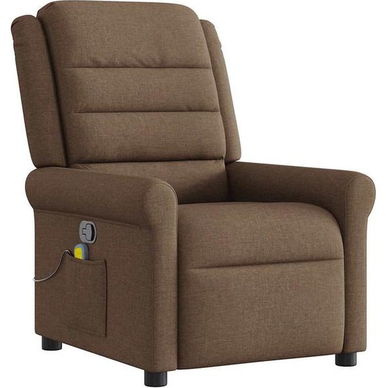 vidaXL Fauteuil de massage Marron Tissu