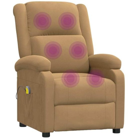 vidaXL Fauteuil de massage Marron Velours