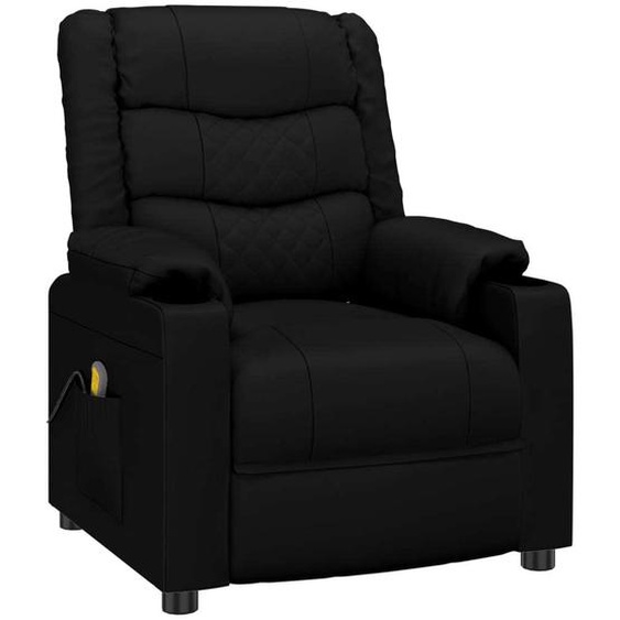vidaXL Fauteuil de massage noir similicuir