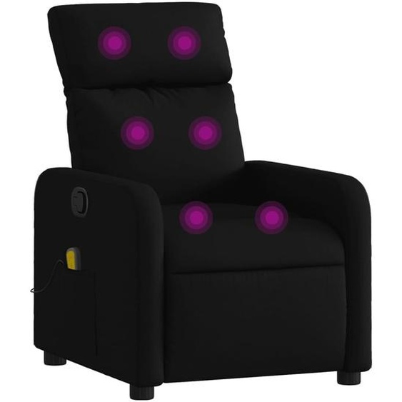 vidaXL Fauteuil de massage noir tissu