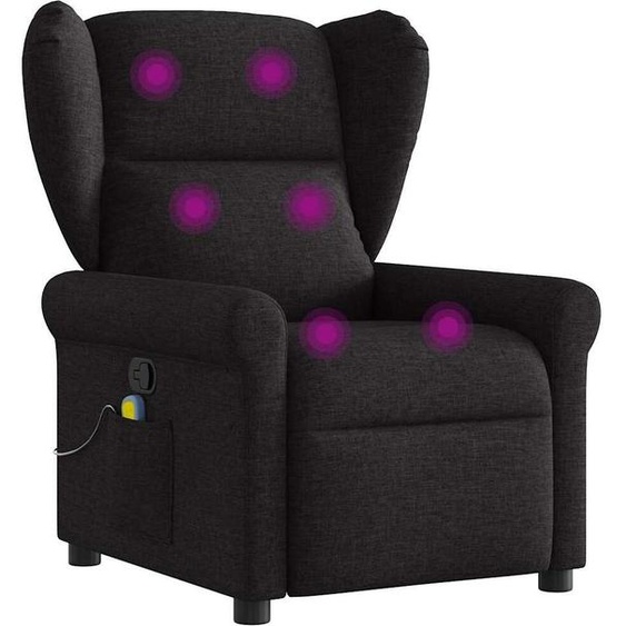 vidaXL Fauteuil de massage noir tissu
