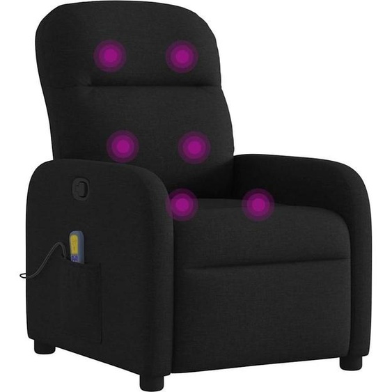 vidaXL Fauteuil de massage noir tissu
