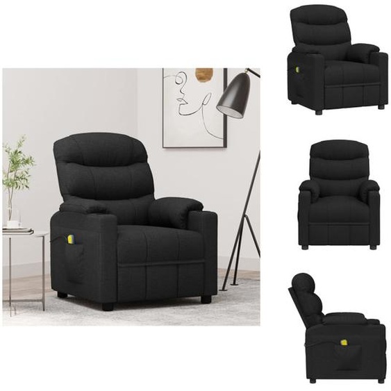 vidaXL Fauteuil de massage noir tissu - Massagesessel