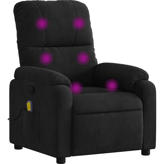 vidaXL Fauteuil de massage relaxant, tissu microfibre noir