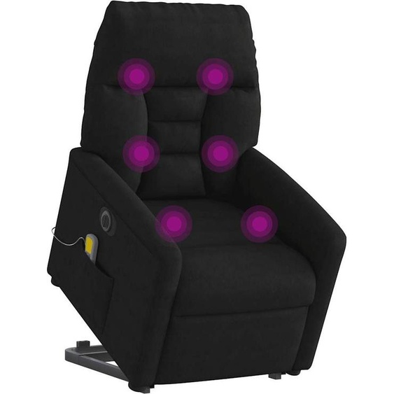 vidaXL Fauteuil de massage Releveur électrique Noir Tissu microfibre