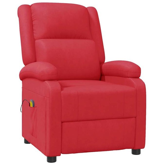 vidaXL Fauteuil de massage rouge similicuir