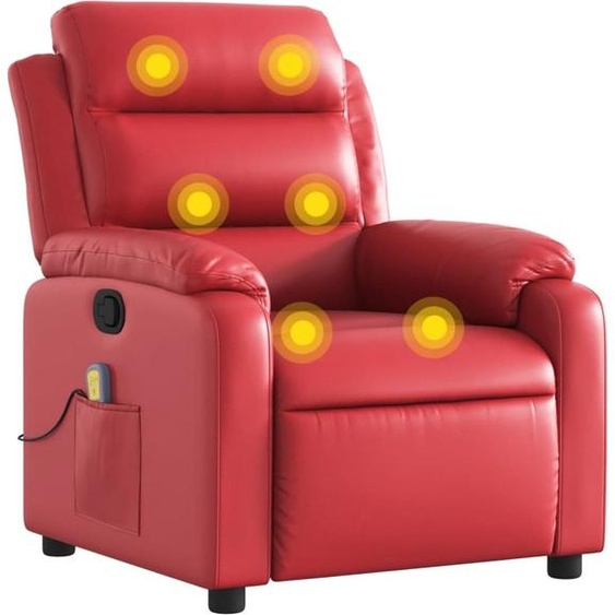 vidaXL Fauteuil de massage rouge similicuir