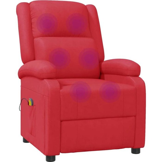 vidaXL Fauteuil de massage rouge similicuir