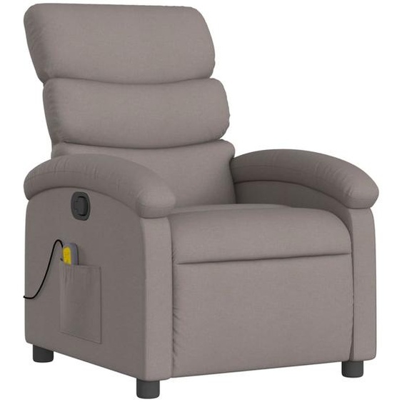 vidaXL Fauteuil de massage Taupe Tissu