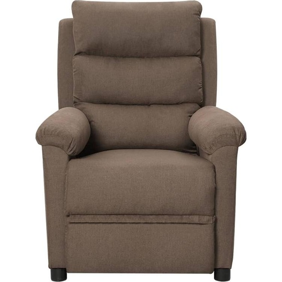 vidaXL Fauteuil de massage Taupe Tissu
