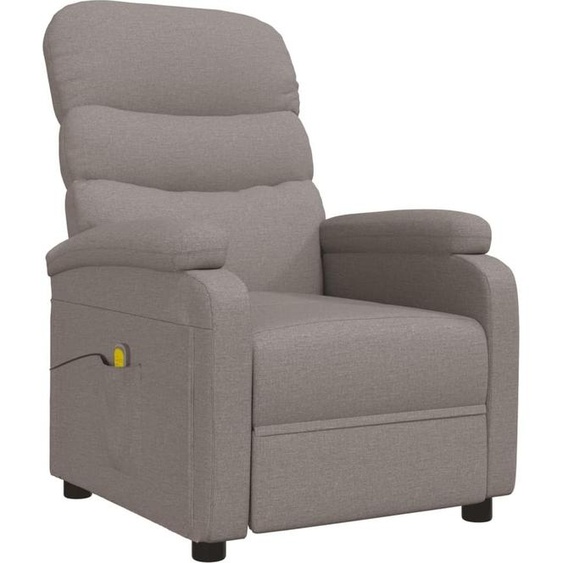 vidaXL Fauteuil de massage Taupe Tissu