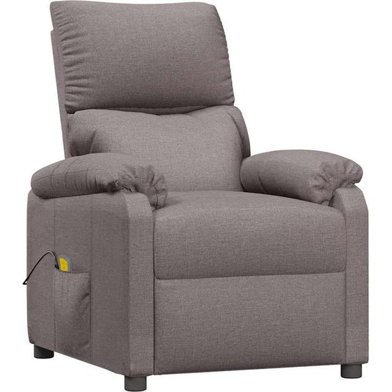 vidaXL Fauteuil de massage Taupe Tissu
