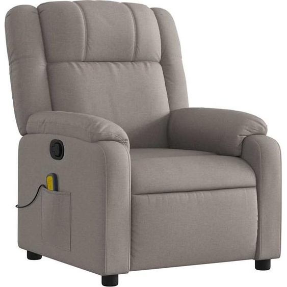 vidaXL Fauteuil de massage Taupe Tissu