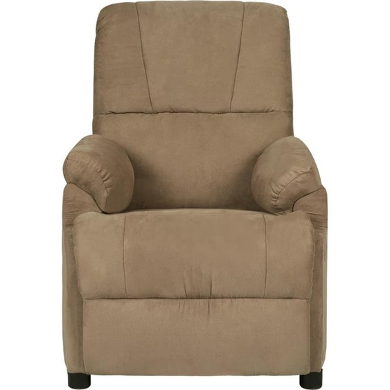 vidaXL Fauteuil de massage taupe tissu microfibre