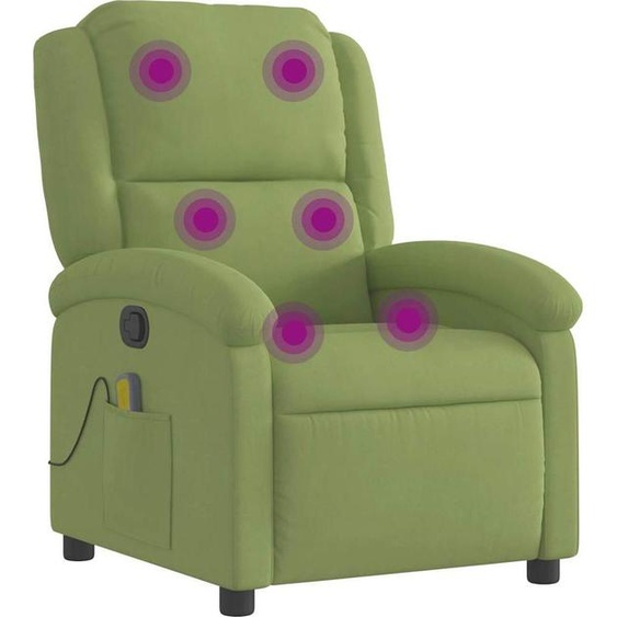 vidaXL Fauteuil de massage vert clair velours