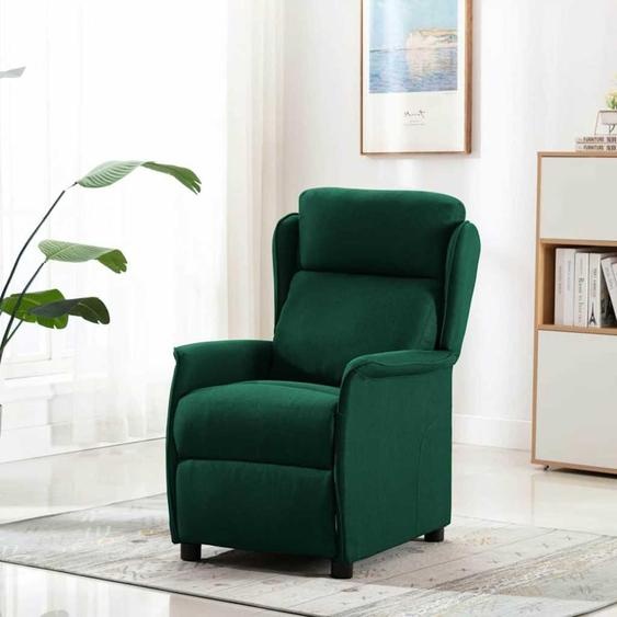 vidaXL Fauteuil de massage vert foncé 93,5 x 67,5 x 101,5 cm Tissu
