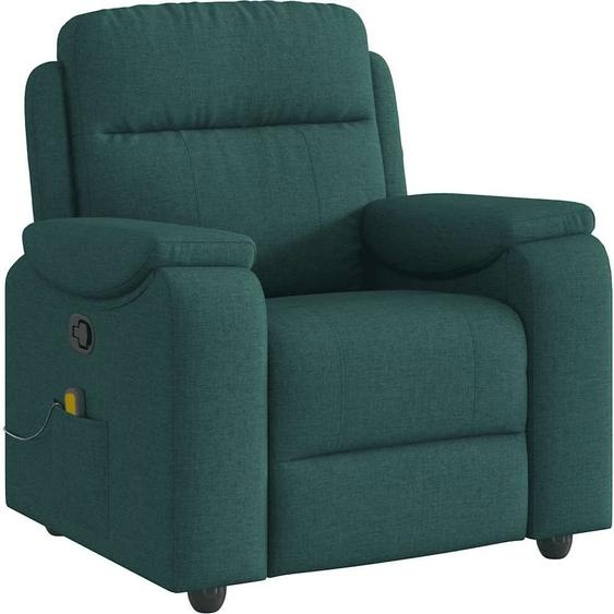 vidaXL Fauteuil de massage vert foncé Tissu