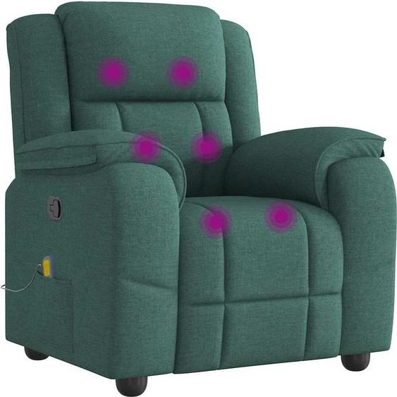vidaXL Fauteuil de massage vert foncé Tissu