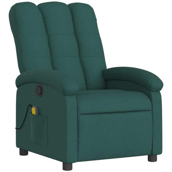 vidaXL Fauteuil de massage vert foncé Tissu